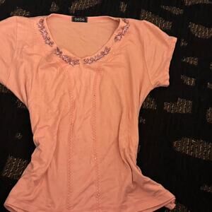 Pink bebe embroidered t shirt